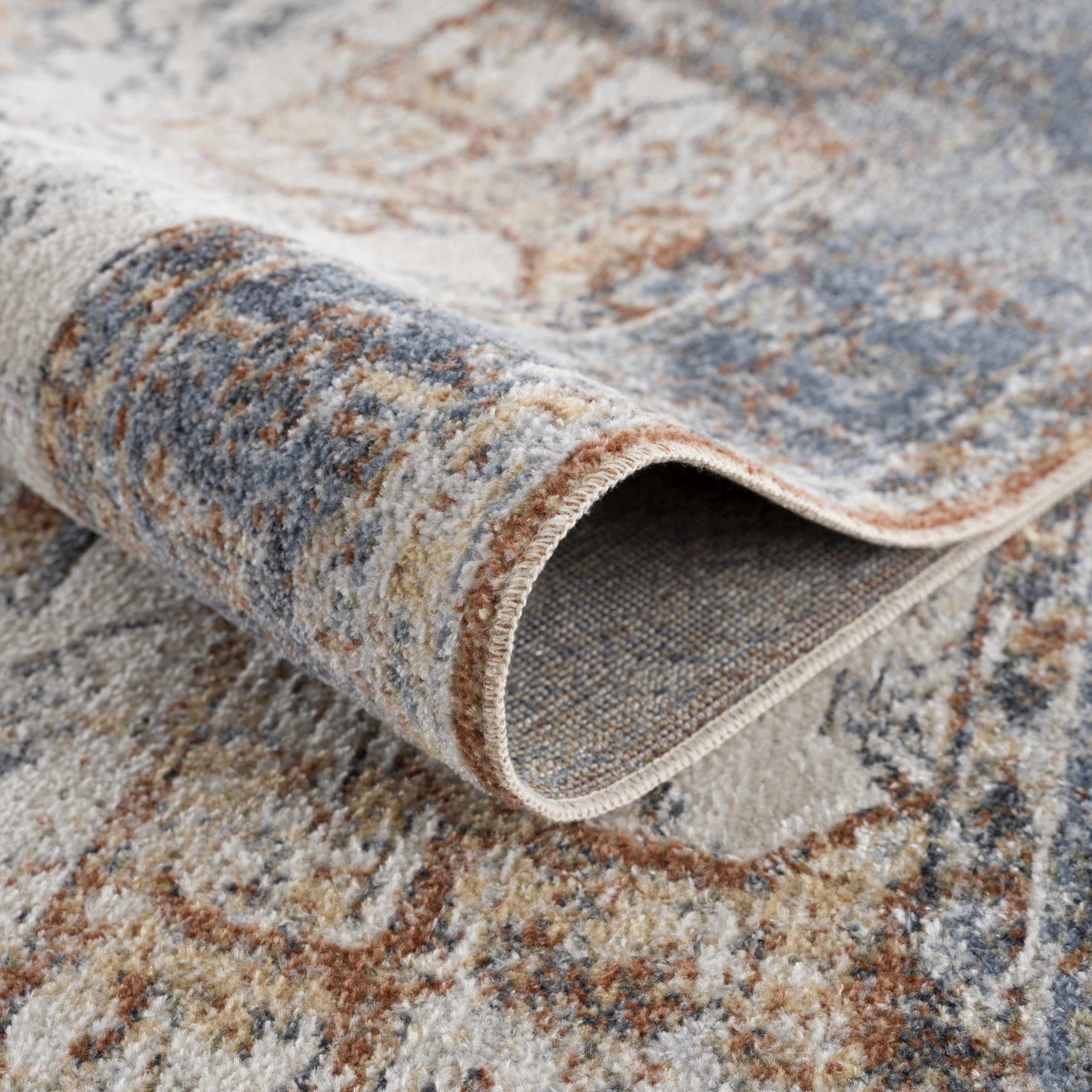 Blue Orange Hera Washable area rug - Clearance - Ornate Home