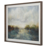 Blue Reverie Multicolor Framed Abstract Lake Print - Ornate Home