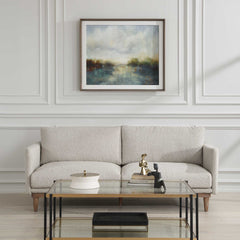 Blue Reverie Multicolor Framed Abstract Lake Print - Ornate Home