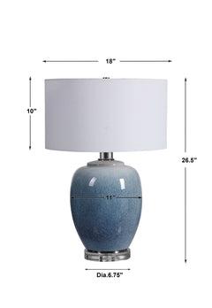 Blue Waters Blue Ceramic Table Lamp - Ornate Home