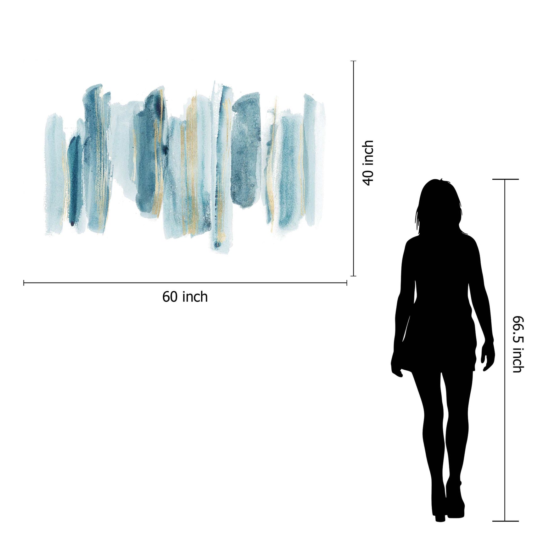 Blue/White/Gold II Tempered Glass w / Foil Wall Art - Ornate Home