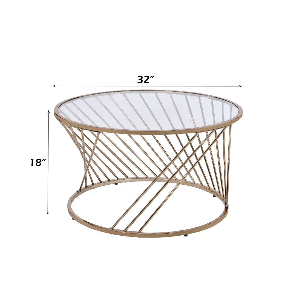 Bluelipe Champagne Metal & Glass Coffee Table - Ornate Home