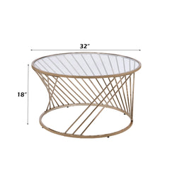 Bluelipe Champagne Metal & Glass Coffee Table - Ornate Home