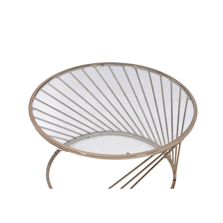 Bluelipe Champagne Metal & Glass Coffee Table - Ornate Home