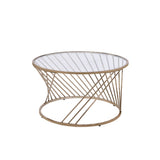 Bluelipe Champagne Metal & Glass Coffee Table - Ornate Home