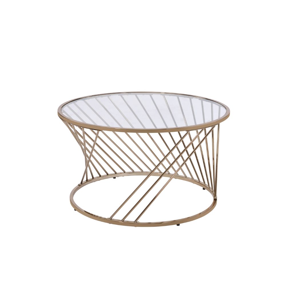 Bluelipe Champagne Metal & Glass Coffee Table - Ornate Home