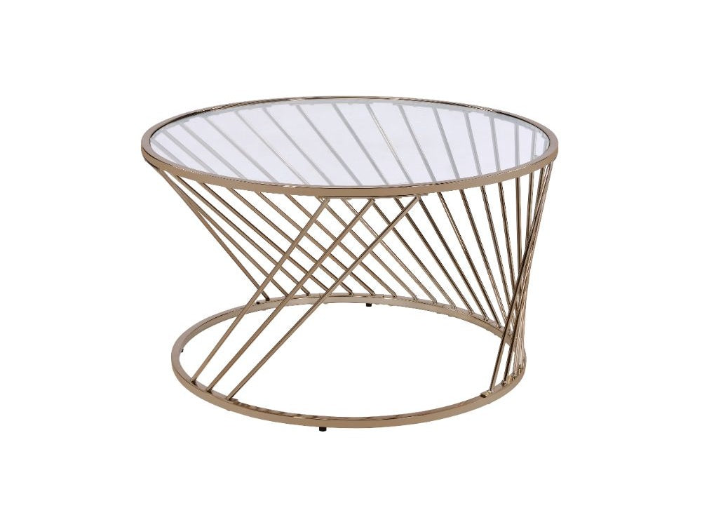 Bluelipe Champagne Metal & Glass Coffee Table - Ornate Home