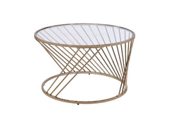 Bluelipe Champagne Metal & Glass Coffee Table - Ornate Home