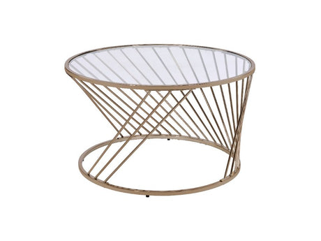 Bluelipe Champagne Metal & Glass Coffee Table - Ornate Home