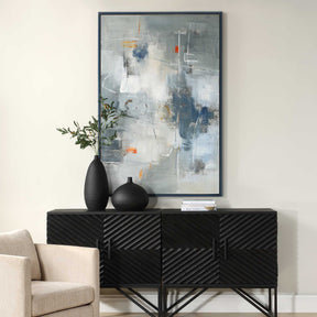 Blueprint Multicolor Hand Painted Modern Art - Ornate Home