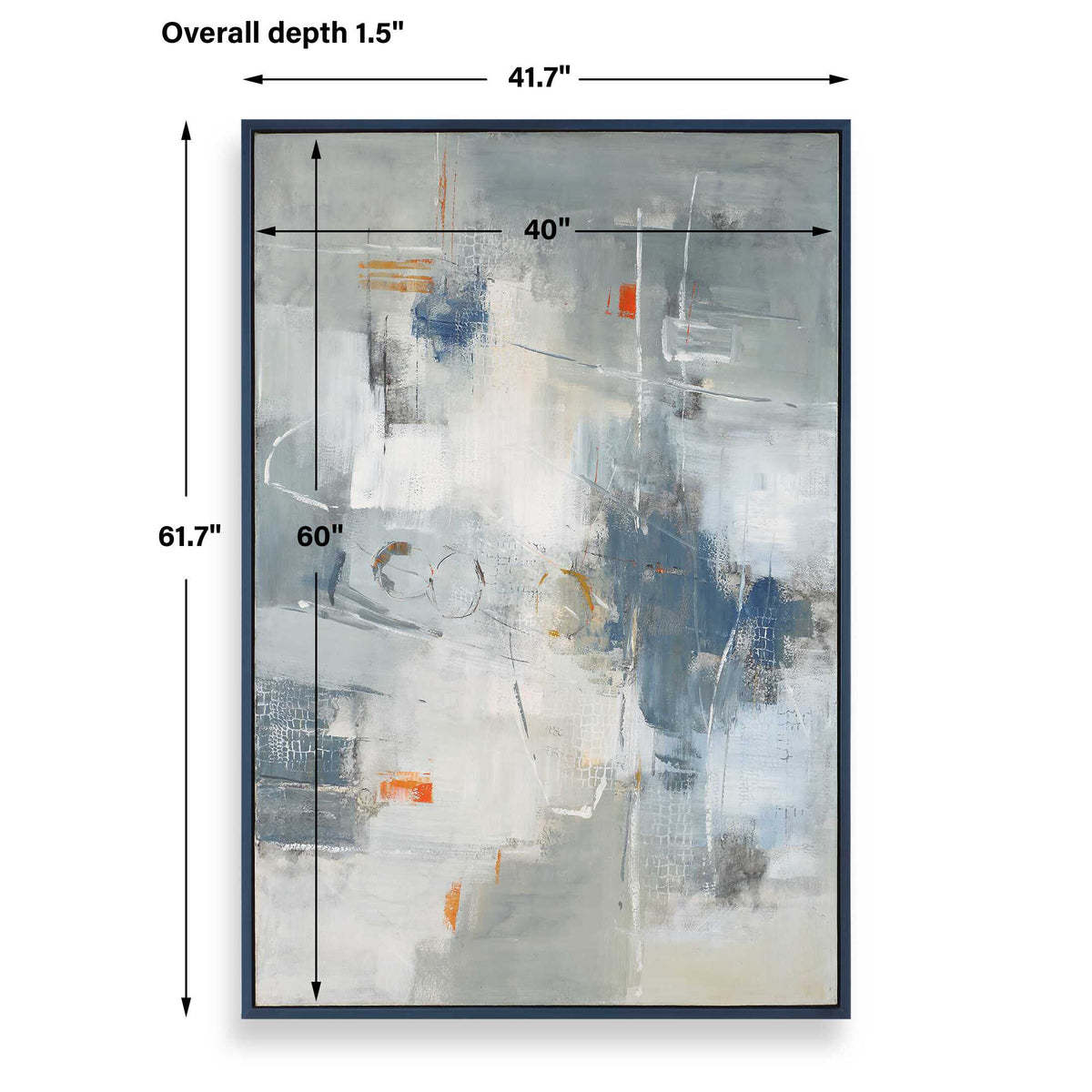 Blueprint Multicolor Hand Painted Modern Art - Ornate Home