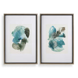 Blueprints Black/Blue/Gray Watercolor Prints (Set of 2) - Ornate Home