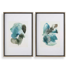 Blueprints Black/Blue/Gray Watercolor Prints (Set of 2) - Ornate Home