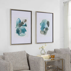 Blueprints Black/Blue/Gray Watercolor Prints (Set of 2) - Ornate Home