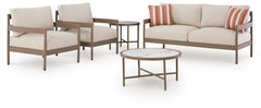 Bluff Trail Beige Love/Chairs/Tables Set (Set of 5) - Ornate Home