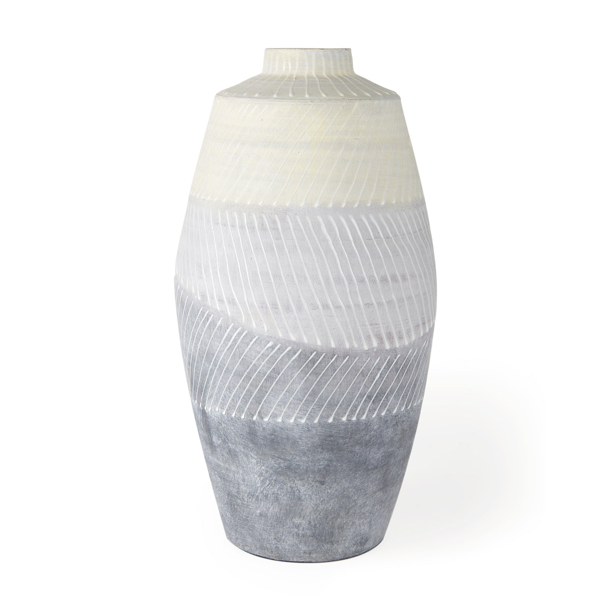 Blume Off-White/Gray Large Textured Vase - Ornate Home