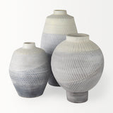 Blume Off-White/Gray Large Textured Vase - Ornate Home