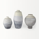 Blume Off-White/Gray Large Textured Vase - Ornate Home