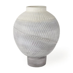 Blume Off-White/Gray Medium Textured Vase - Ornate Home