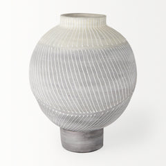 Blume Off-White/Gray Medium Textured Vase - Ornate Home