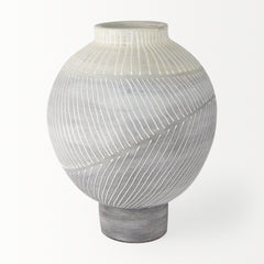 Blume Off-White/Gray Medium Textured Vase - Ornate Home