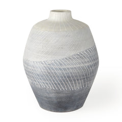 Blume Off-White/Gray Small Textured Vase - Ornate Home