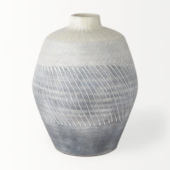 Blume Off-White/Gray Small Textured Vase - Ornate Home
