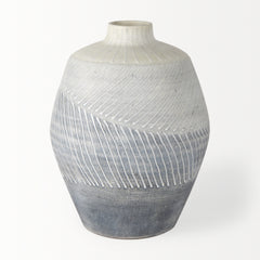 Blume Off-White/Gray Small Textured Vase - Ornate Home