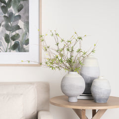 Blume Off-White/Gray Small Textured Vase - Ornate Home