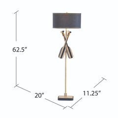 Boat Oar Blue/White Floor Lamp - Ornate Home