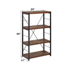 Bob Weathered Oak & Black Bookshelf - Ornate Home
