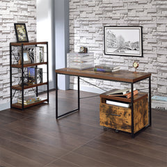 Bob Weathered Oak & Black Bookshelf - Ornate Home