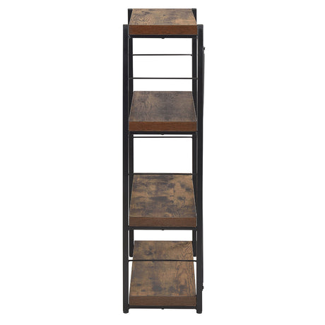 Bob Weathered Oak & Black Bookshelf - Ornate Home