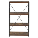 Bob Weathered Oak & Black Bookshelf - Ornate Home
