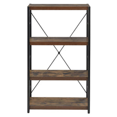 Bob Weathered Oak & Black Bookshelf - Ornate Home