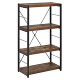 Bob Weathered Oak & Black Bookshelf - Ornate Home