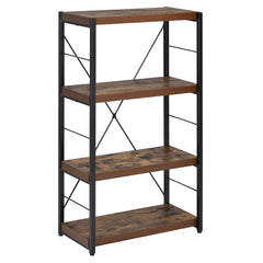 Bob Weathered Oak & Black Bookshelf - Ornate Home