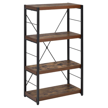 Bob Weathered Oak & Black Bookshelf - Ornate Home