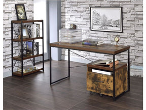 Bob Weathered Oak & Black Desk - Ornate Home