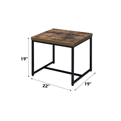 Bob Weathered Oak & Black End Table - Ornate Home