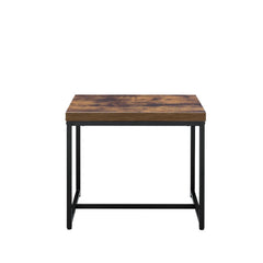 Bob Weathered Oak & Black End Table - Ornate Home