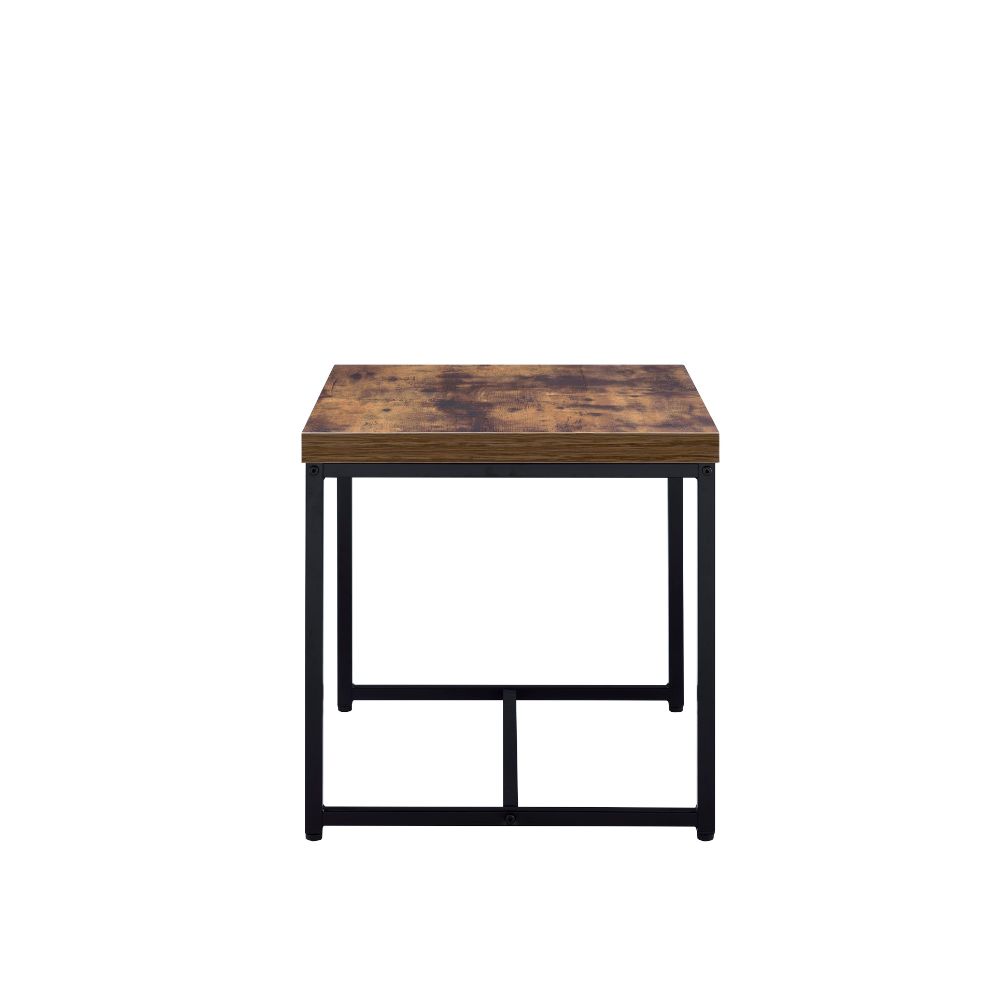 Bob Weathered Oak & Black End Table - Ornate Home