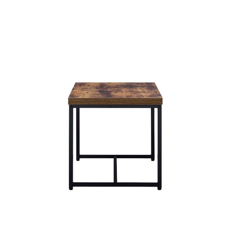 Bob Weathered Oak & Black End Table - Ornate Home