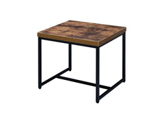 Bob Weathered Oak & Black End Table - Ornate Home