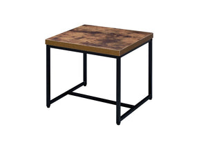 Bob Weathered Oak & Black End Table - Ornate Home