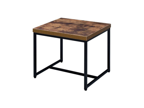 Bob Weathered Oak & Black End Table - Ornate Home