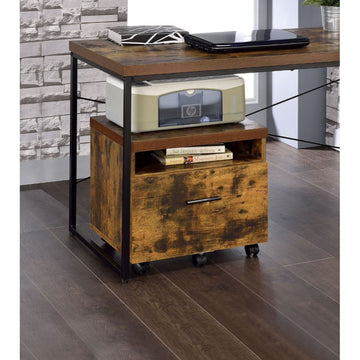 Bob Weathered Oak & Black File Cabinet - Ornate Home