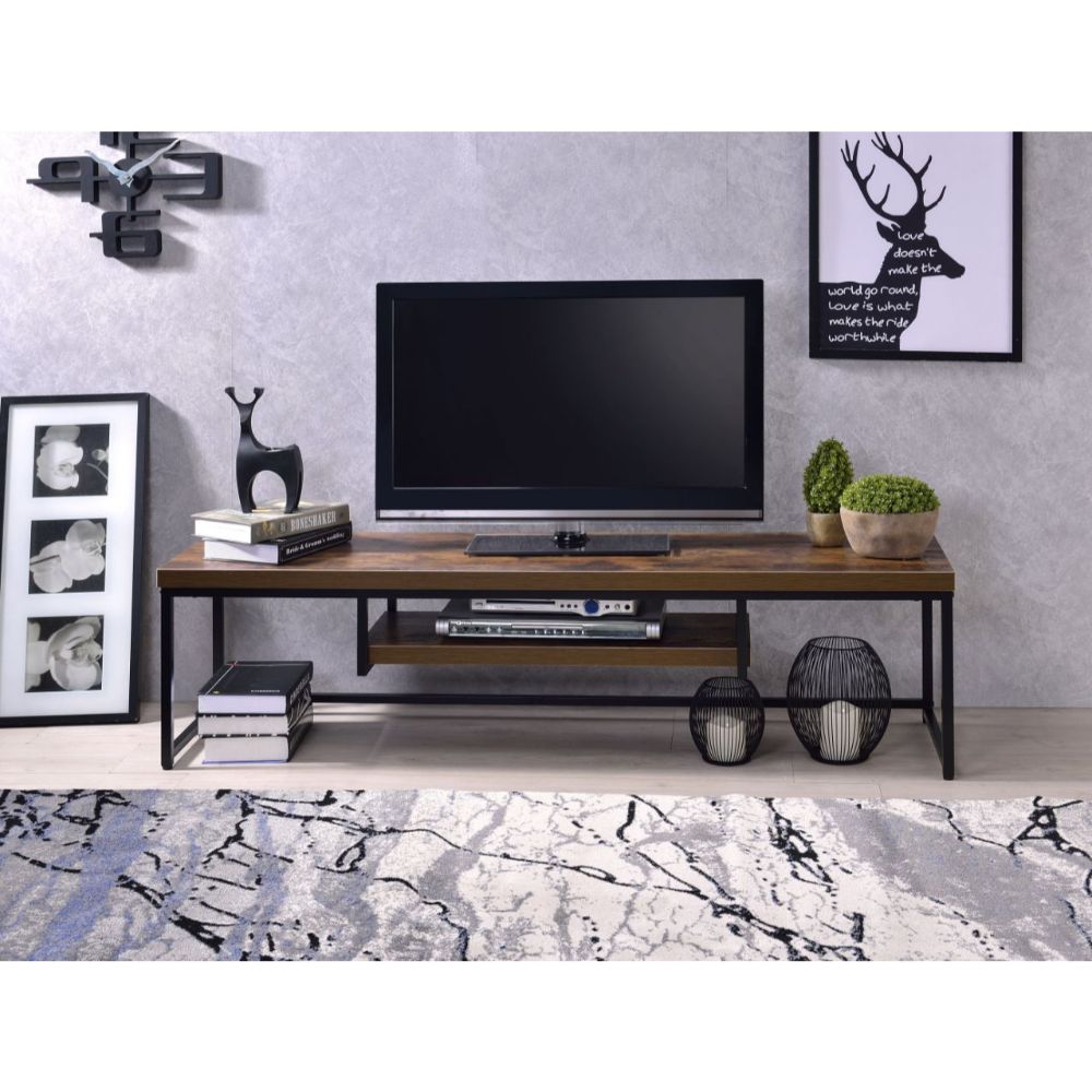Bob Weathered Oak & Black TV Stand / 50 Inch - Ornate Home
