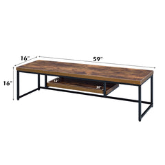 Bob Weathered Oak & Black TV Stand / 60 Inch - Ornate Home