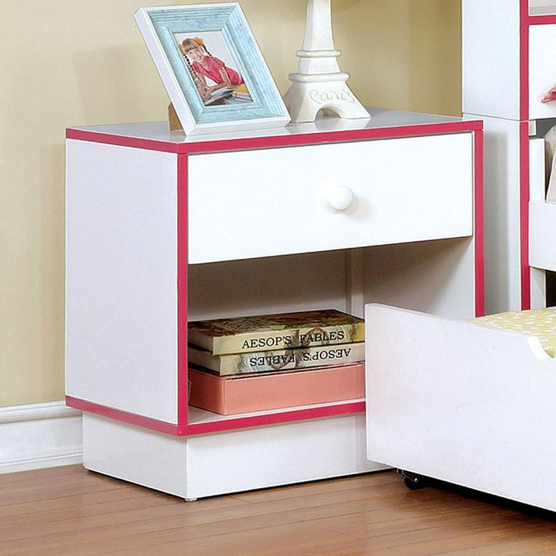Bobbi Pink/White Nightstand - Ornate Home